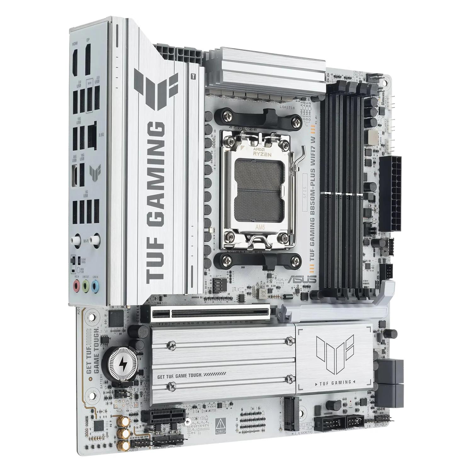 Placa Madre ASUS TUF Gaming B850M-PLUS WiFi 7 White DDR5 Socket AM5 Chipset AMD B850 Micro ATX - Imagen 3