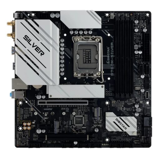 Alternative view of PLACA Madre (1700) B760 BIOSTAR B760M SILVER 4XDDR5