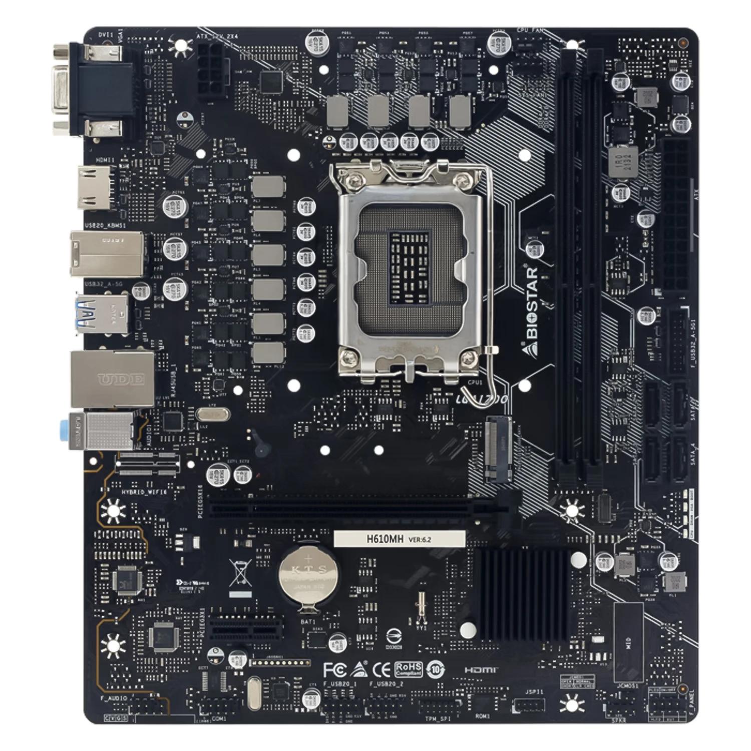 Alternative view of PLACA Madre (1700) H610 BIOSTAR H610MH 2XDDR4