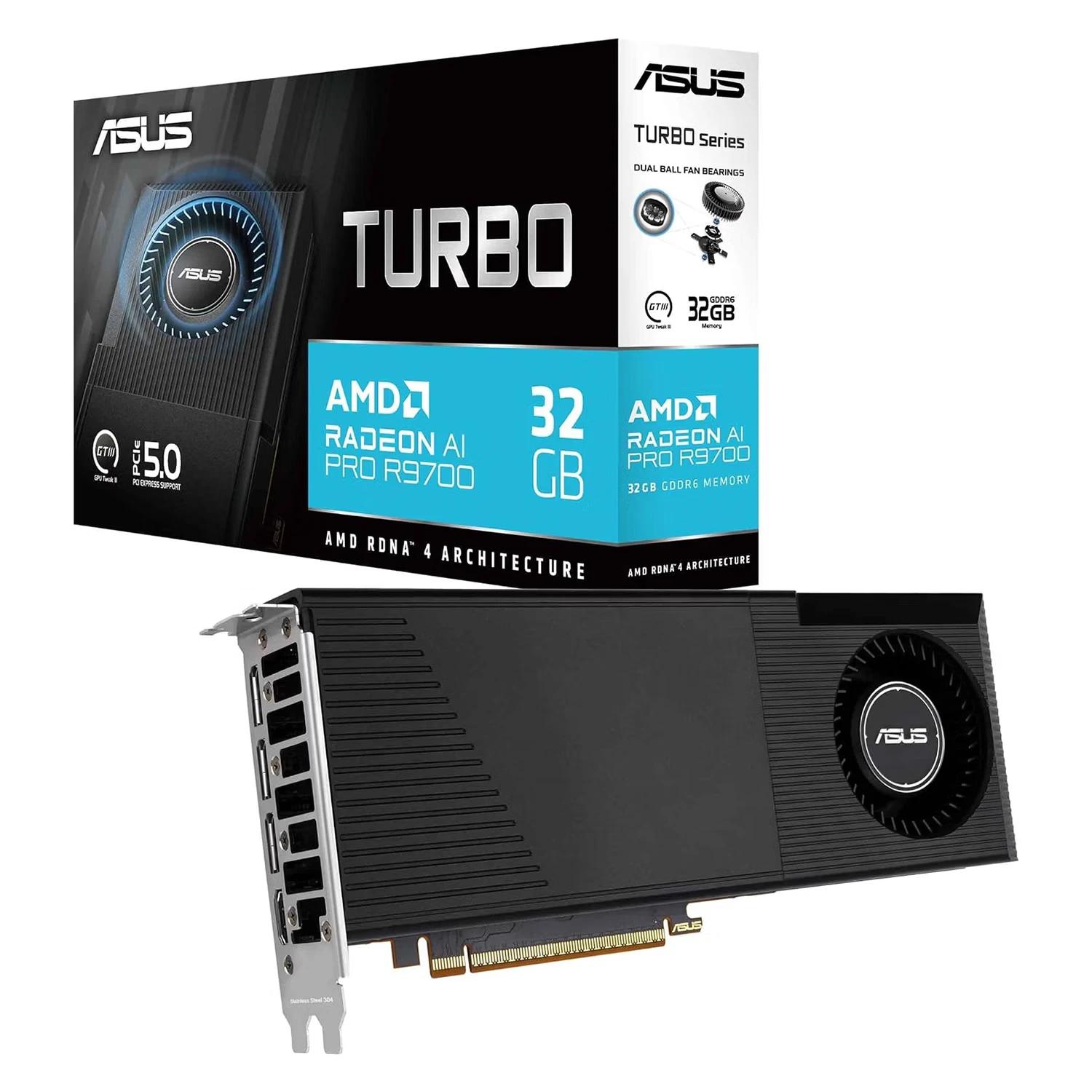 Placa De Video ASUS AMD Radeon AI PRO R-9700 32GB GDDR6 - TURBO-AI-PRO-R9700-32G