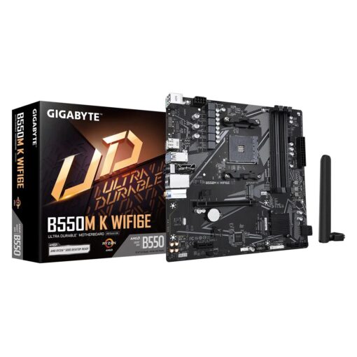Placa Mãe Gigabyte B550M K WIFI6E DDR4 Socket AM4 Socket AMD B550 Micro ATX