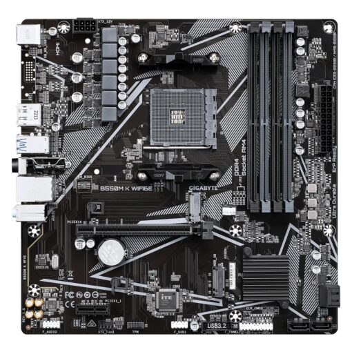 Alternative view of Placa Mãe Gigabyte B550M K WIFI6E DDR4 Socket AM4 Socket AMD B550 Micro ATX