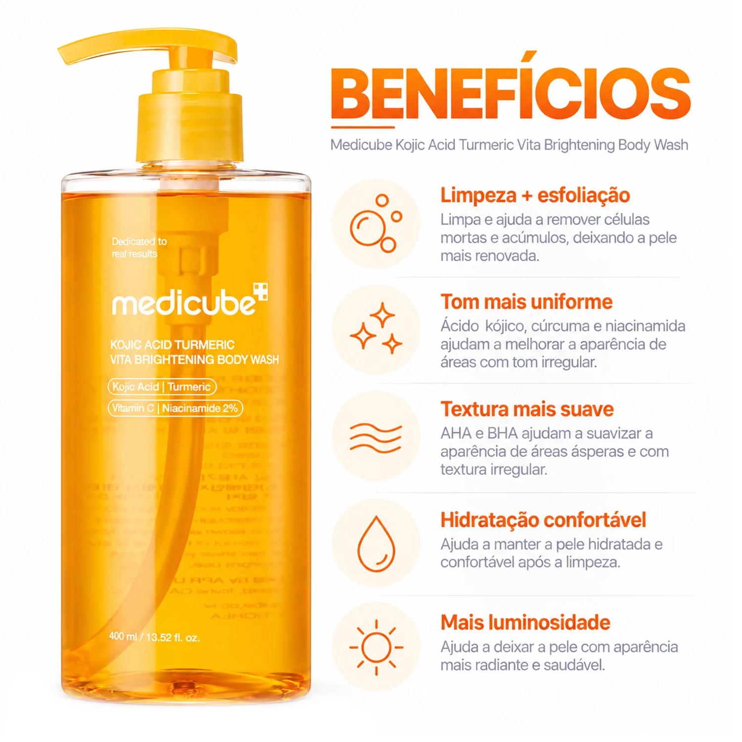 Sabonete Corporal Medicube Kojic A T Bright Body Wash 400ml - Imagen 3