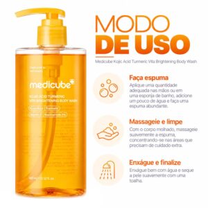 Sabonete Corporal Medicube Kojic A T Bright Body Wash 400ml - Imagen 4