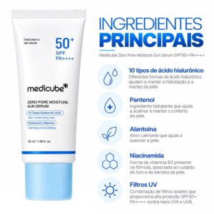 Protector Solar Facial Medicube Zero Pore Moisture Sun Serum 50ml - Imagen 2
