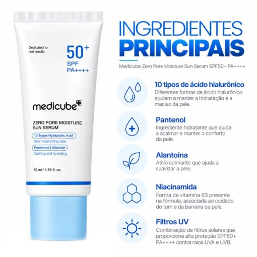 Alternative view of Protector Solar Facial Medicube Zero Pore Moisture Sun Serum 50ml