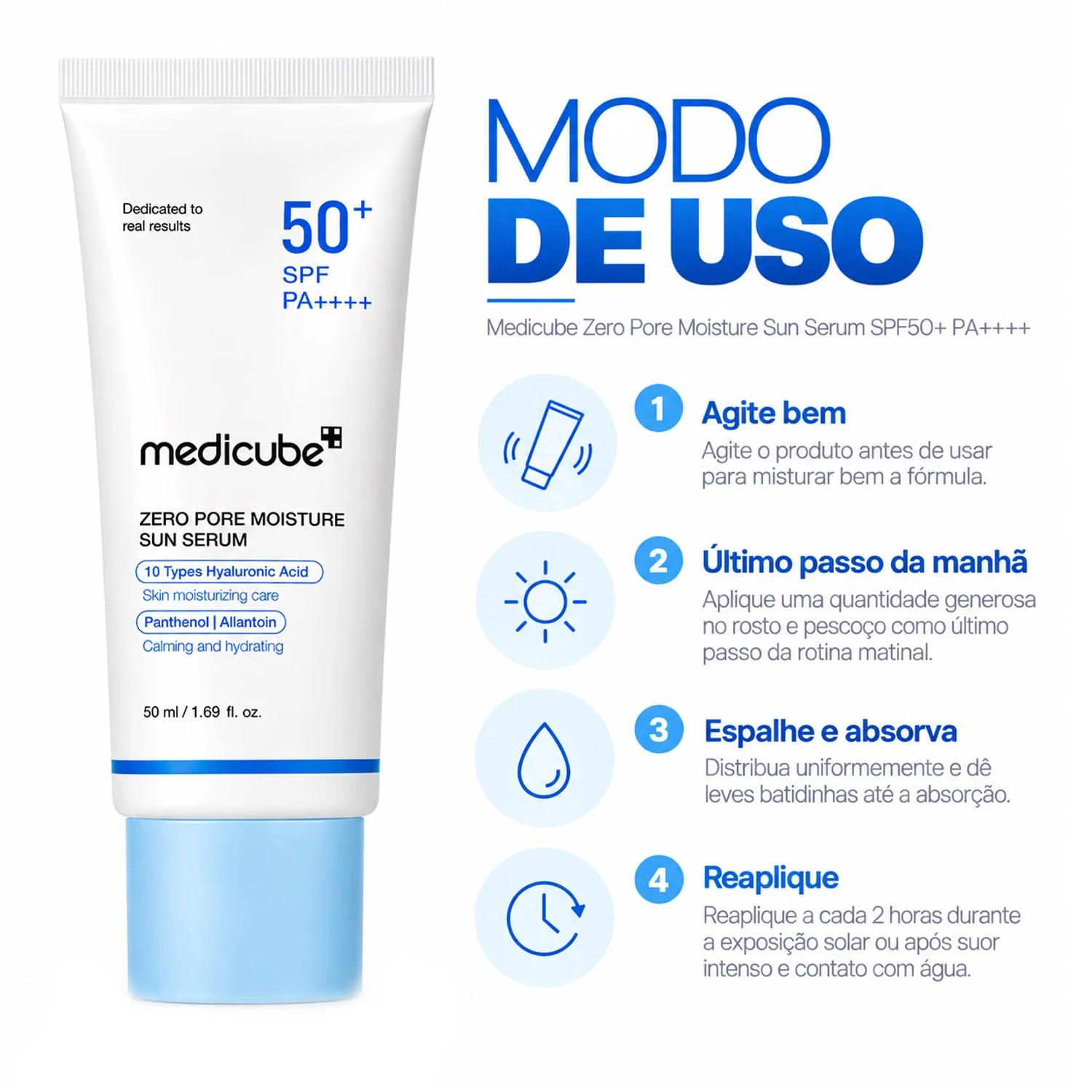Protector Solar Facial Medicube Zero Pore Moisture Sun Serum 50ml - Imagen 4