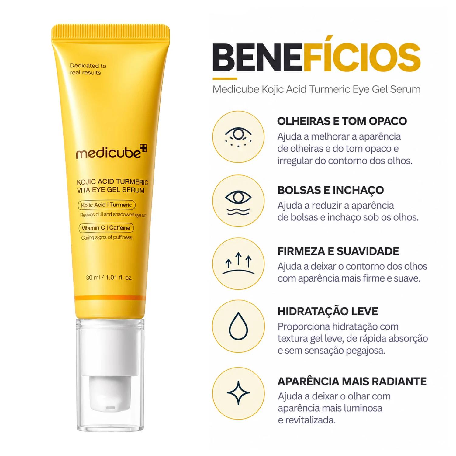 Sérum Para Ojos Medicube Kojic Acid Turmeric Vita Eye Gel 30ml - Imagen 3