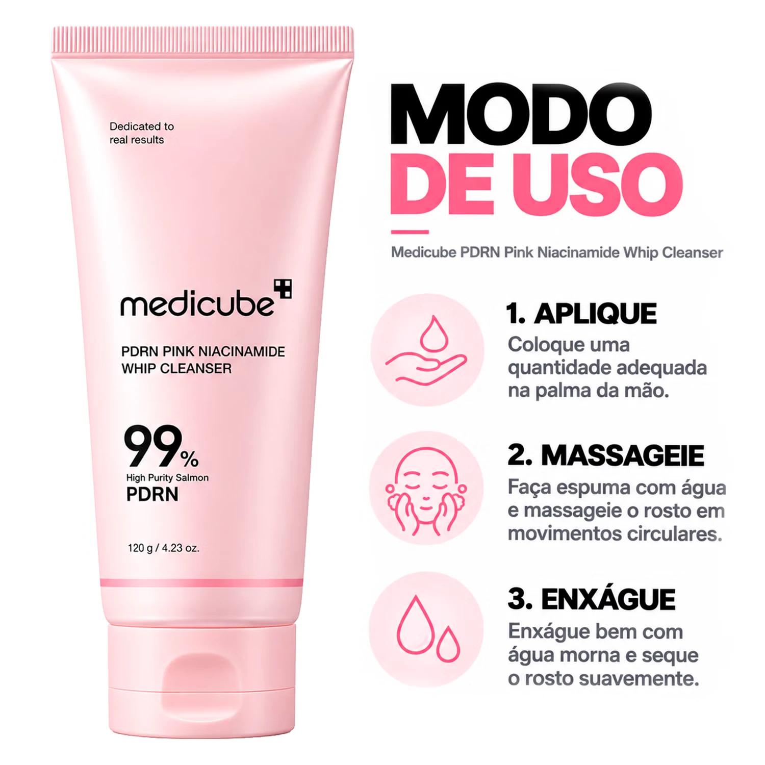 Espuma De Limpieza Medicube PDRN Rosa Niacinamide Whip Cleanser 120g - Imagen 4