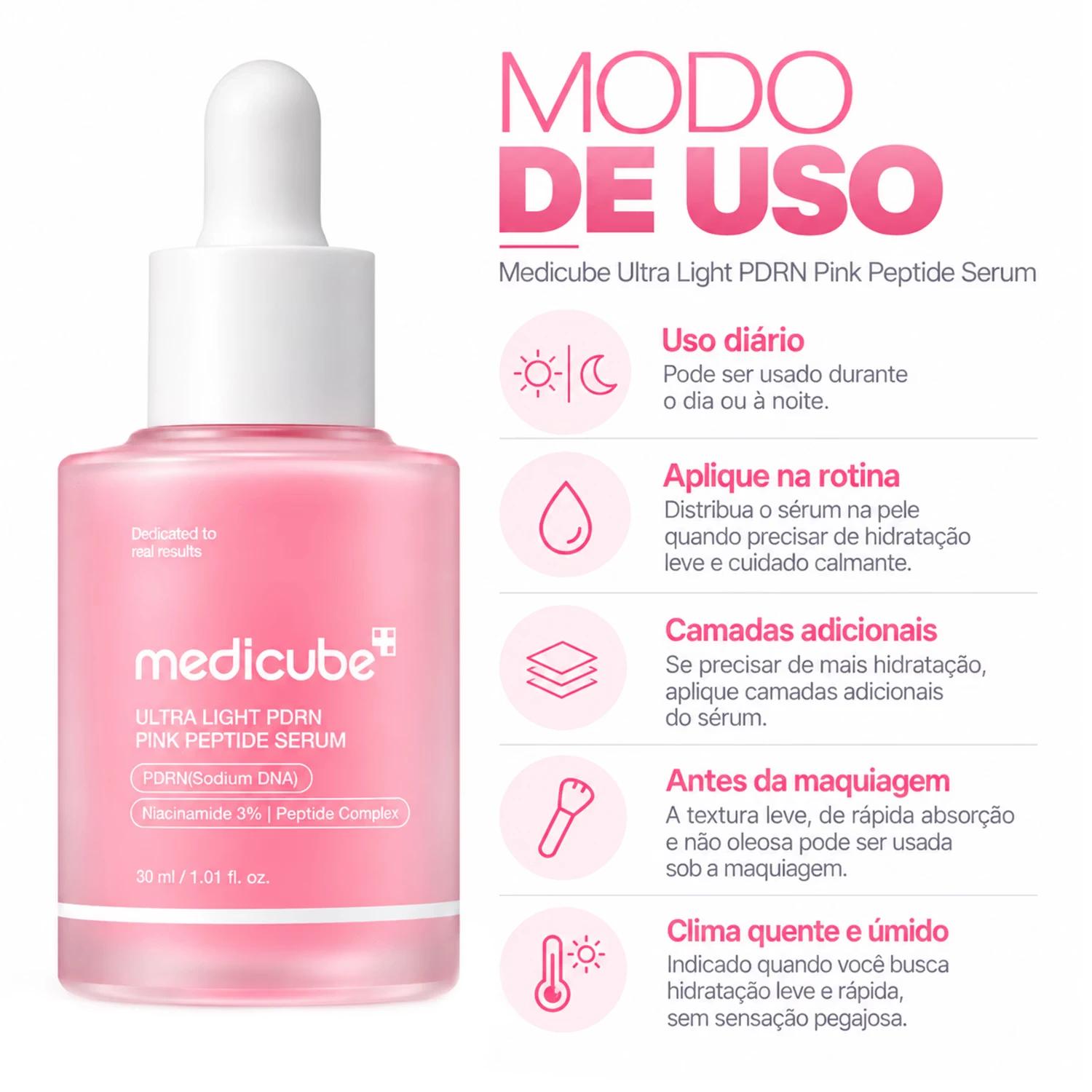 Sérum Facial Medicube Ultra Light PDRN Rosa Peptide 30ml - Imagen 4