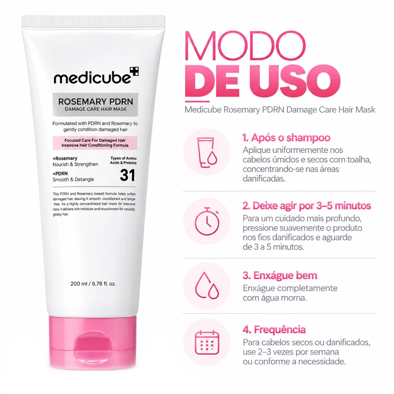Máscara Capilar Medicube Rosemary PDRN Damage Care 200ml - Imagen 4