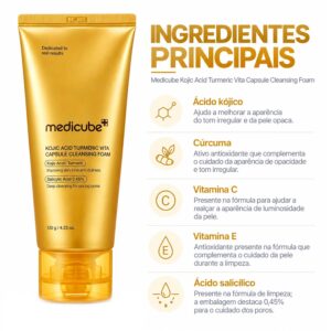 Limpiador Facial Medicube Kojic Acid Turmeric Vita Capsule 120g - Imagen 2