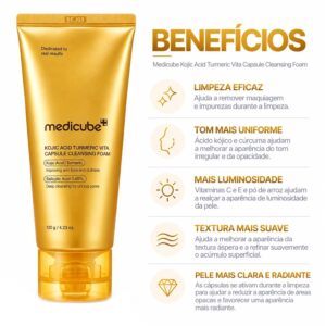 Limpiador Facial Medicube Kojic Acid Turmeric Vita Capsule 120g - Imagen 3
