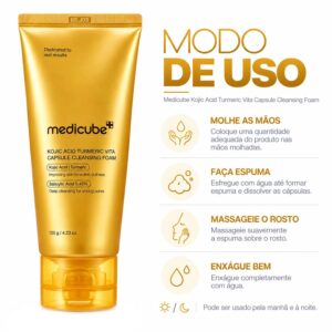 Limpiador Facial Medicube Kojic Acid Turmeric Vita Capsule 120g - Imagen 4