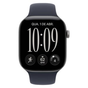 Apple Watch Series 12 MJEJ4LS/A Caixa Alumínio 46mm Cinza Espacial - Esportiva Azul Marinho M/L - Imagen 2