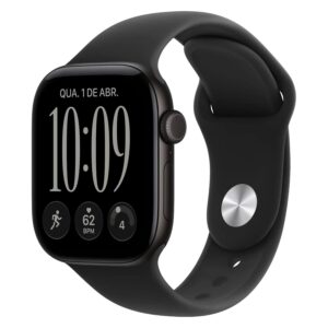 Apple Watch Series 12 MJEA4LS/A Caixa Alumínio 42mm Preto - Esportiva Preto S/M