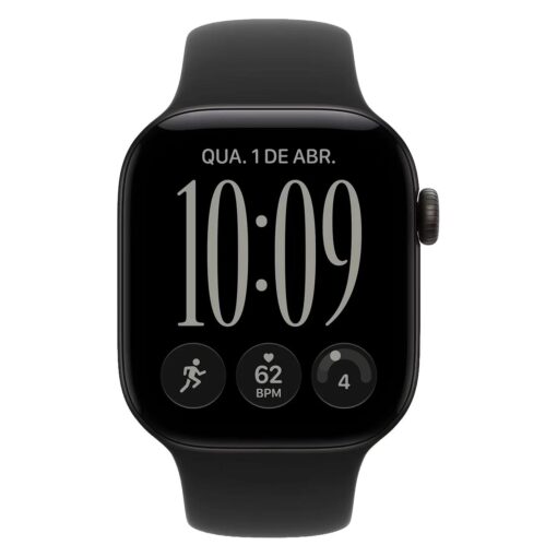 Alternative view of Apple Watch Series 12 MJEA4LS/A Caixa Alumínio 42mm Preto - Esportiva Preto S/M