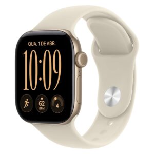 Apple Watch Series 12 MJED4LS/A Caixa Alumínio 42mm Dourado - Esportiva Areia S/M