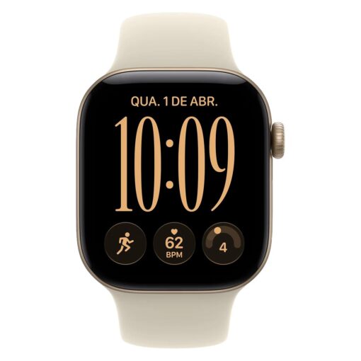 Alternative view of Apple Watch Series 12 MJED4LS/A Caixa Alumínio 42mm Dourado - Esportiva Areia S/M