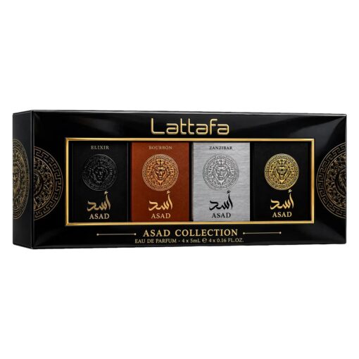 Kit Perfume Lattafa Asad Eau de Parfum Masculino 5ml - 4 Unidades