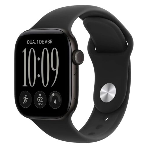 Apple Watch Series 12 MJEC4LS/A Caixa Alumínio 42mm Preto - Esportiva Preto M/L