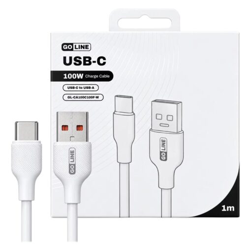 Cabo Goline GL-CA100C100F-W USB-C para USB-A 100W 1 Metro - Branco
