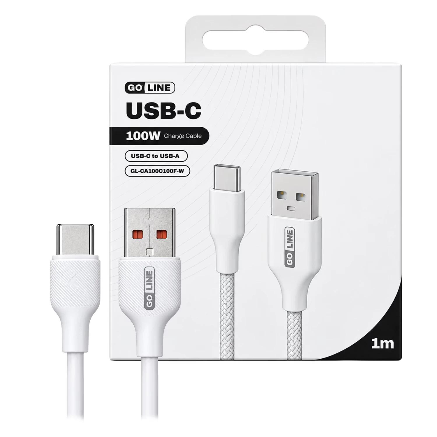 Cable Goline GL-CA100C100F-W USB-C Para USB-A 100W 1 Metro - Blanco