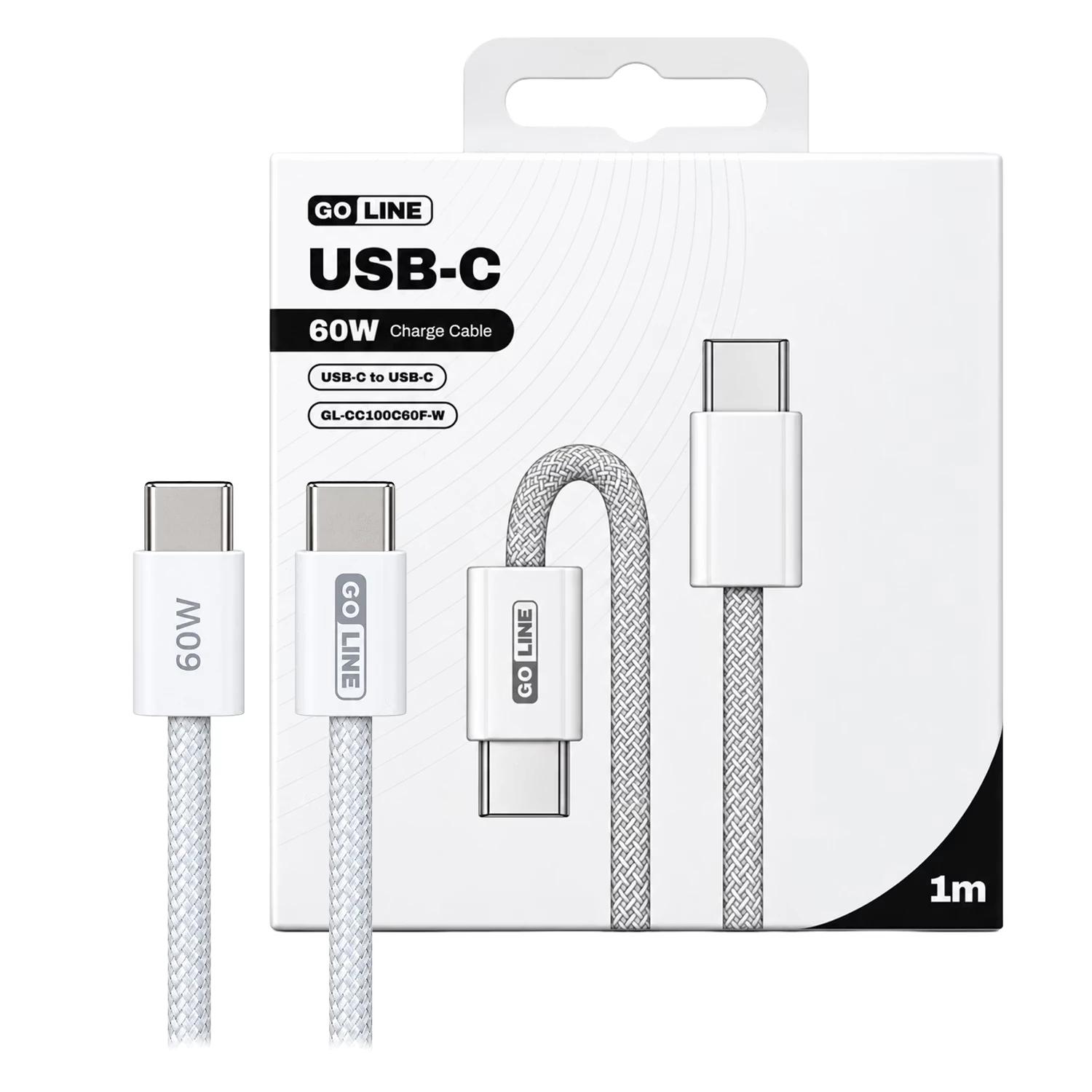 Cable Goline GL-CC100C60F-W USB-C Para USB-C 60W 1 Metro - Blanco