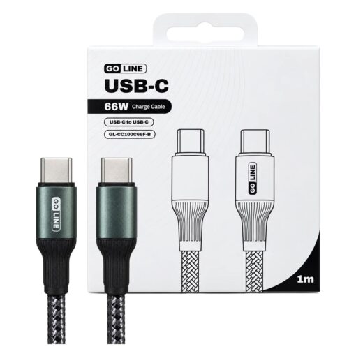 Cabo Goline GL-CC100C66F-B USB-C para USB-C 66W 1 Metro - Cinza