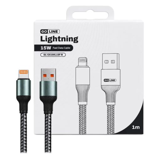 Cable USB GOLINE GL-CA100L15F-B LIGHTNING 15W 1M GREY