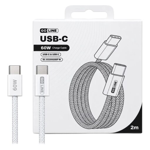Cabo Goline GL-CC200C60F-W USB-C para USB-C 60W 2 Metros - Branco