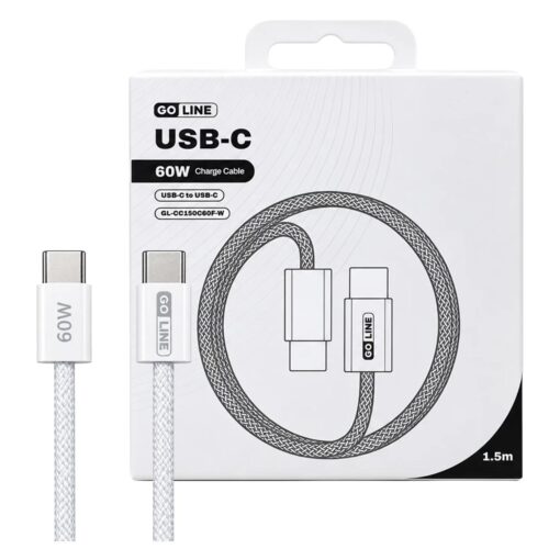 Cable Goline GL-CC150C60F-W USB-C Para USB-C 60W 1.5 Metros - Blanco