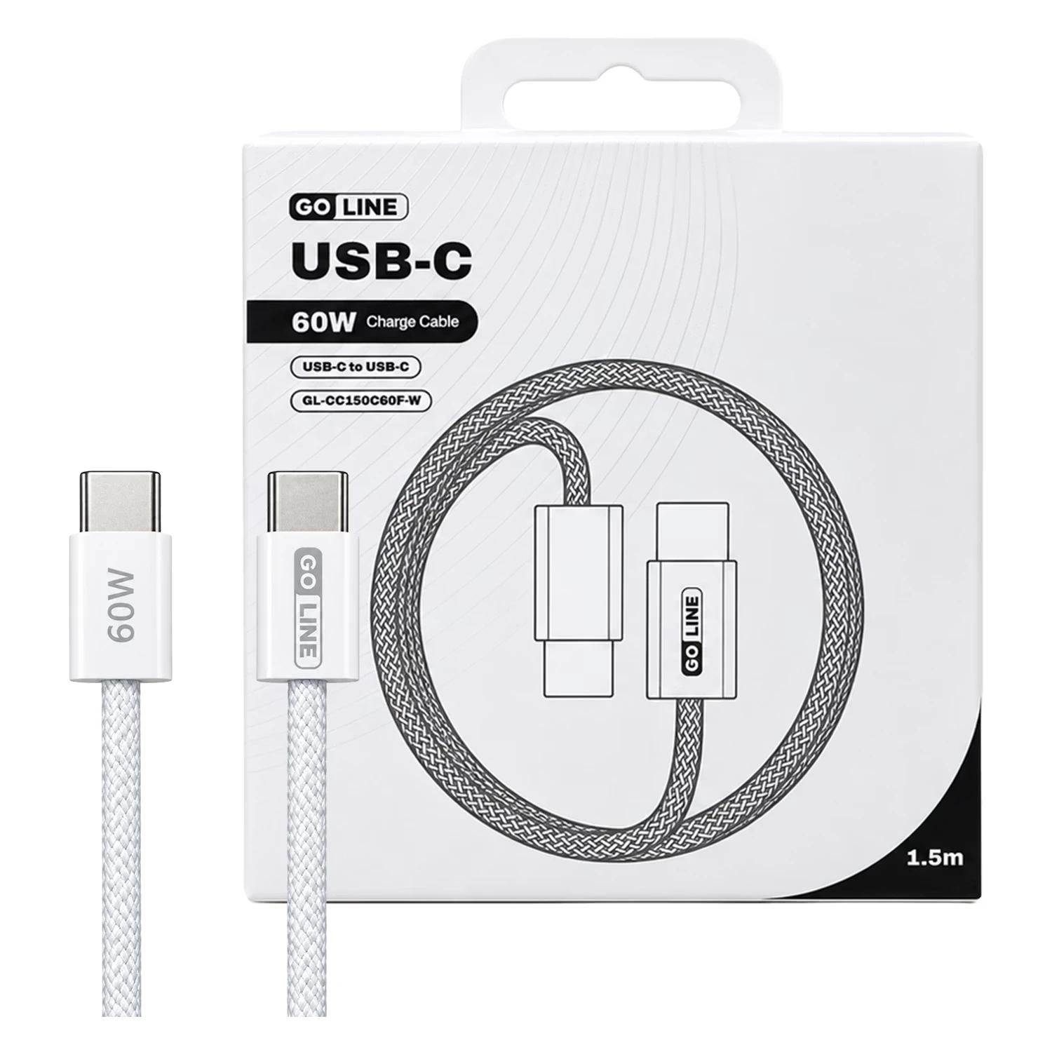 Cable Goline GL-CC150C60F-W USB-C Para USB-C 60W 1.5 Metros - Blanco
