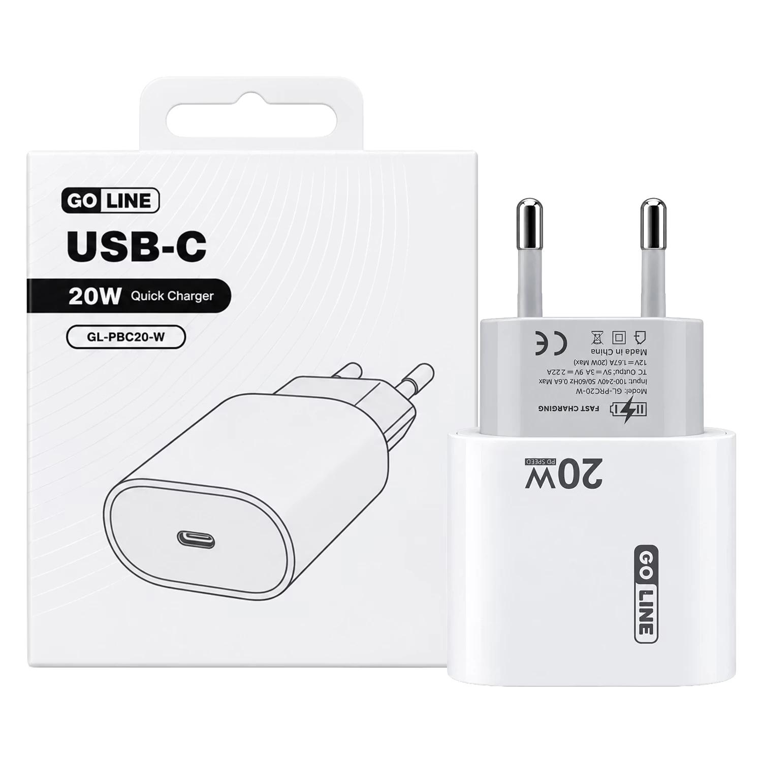 CARREG P/TOMADA GOLINE 20W GL-PBC20-W QUICK CHARGER (TYPE-C) P/BR