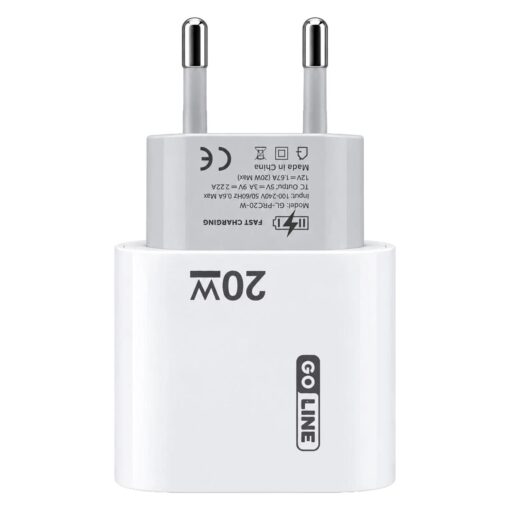 Alternative view of Carregador Goline Quick Charger GL-PBC20-W 20W USB-C - Branco (Padrão BR)