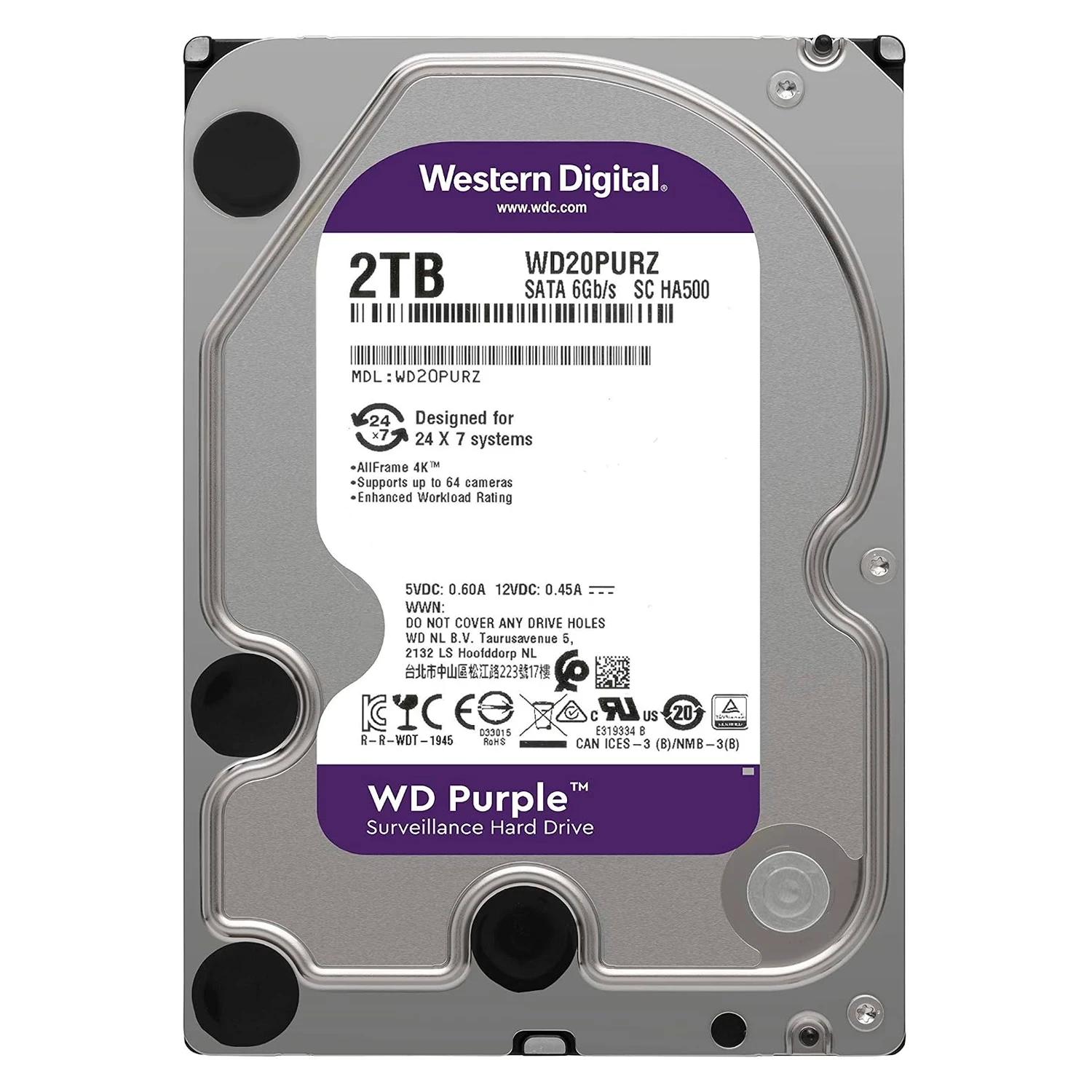 HD Western Digital Purple Pull 2TB 3.5" SATA 3 5400RPM - WD20PURZ - Imagen 3