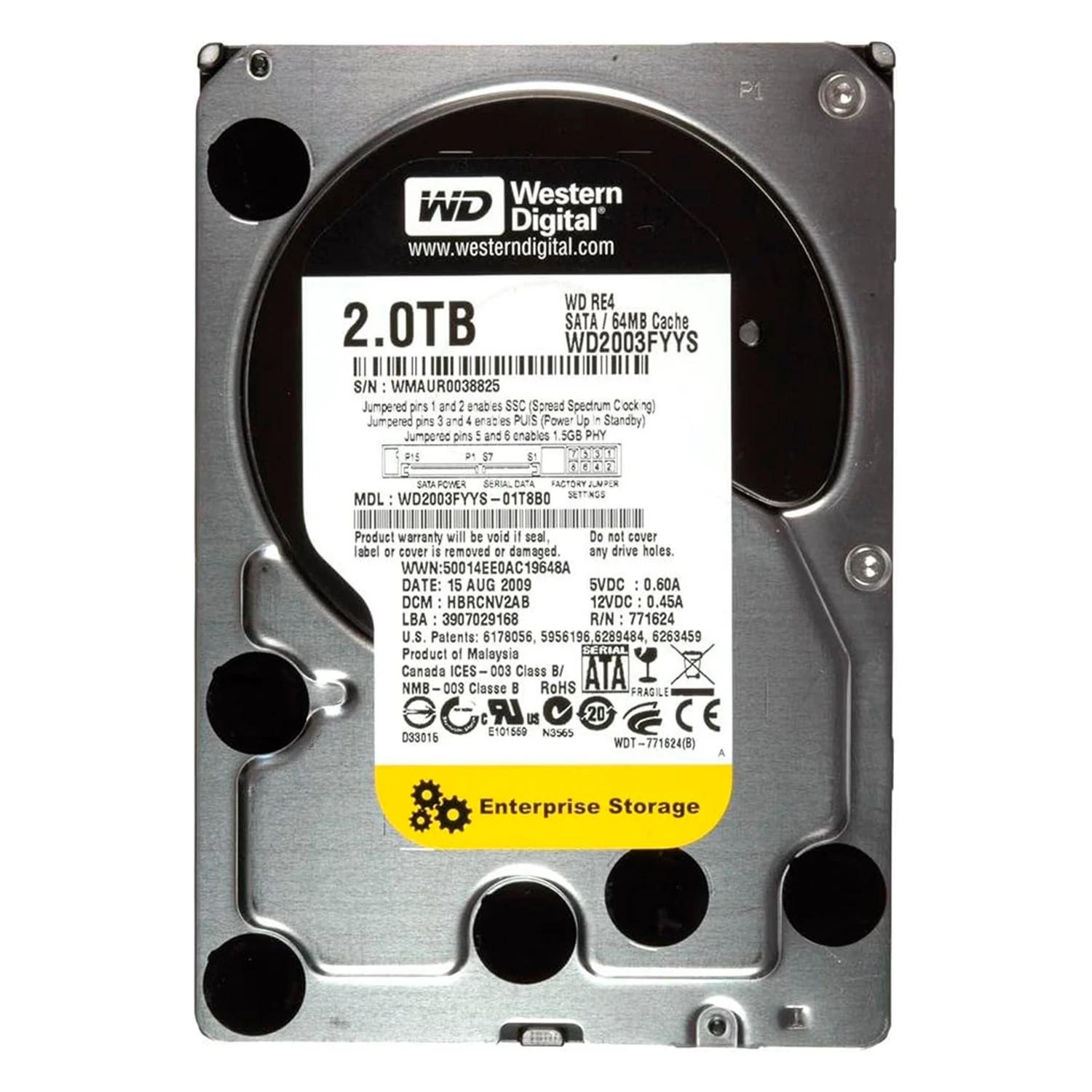 HD Western Digital RE4 Pull 2TB 3.5" SATA 2 7200RPM -  WD203FYYS