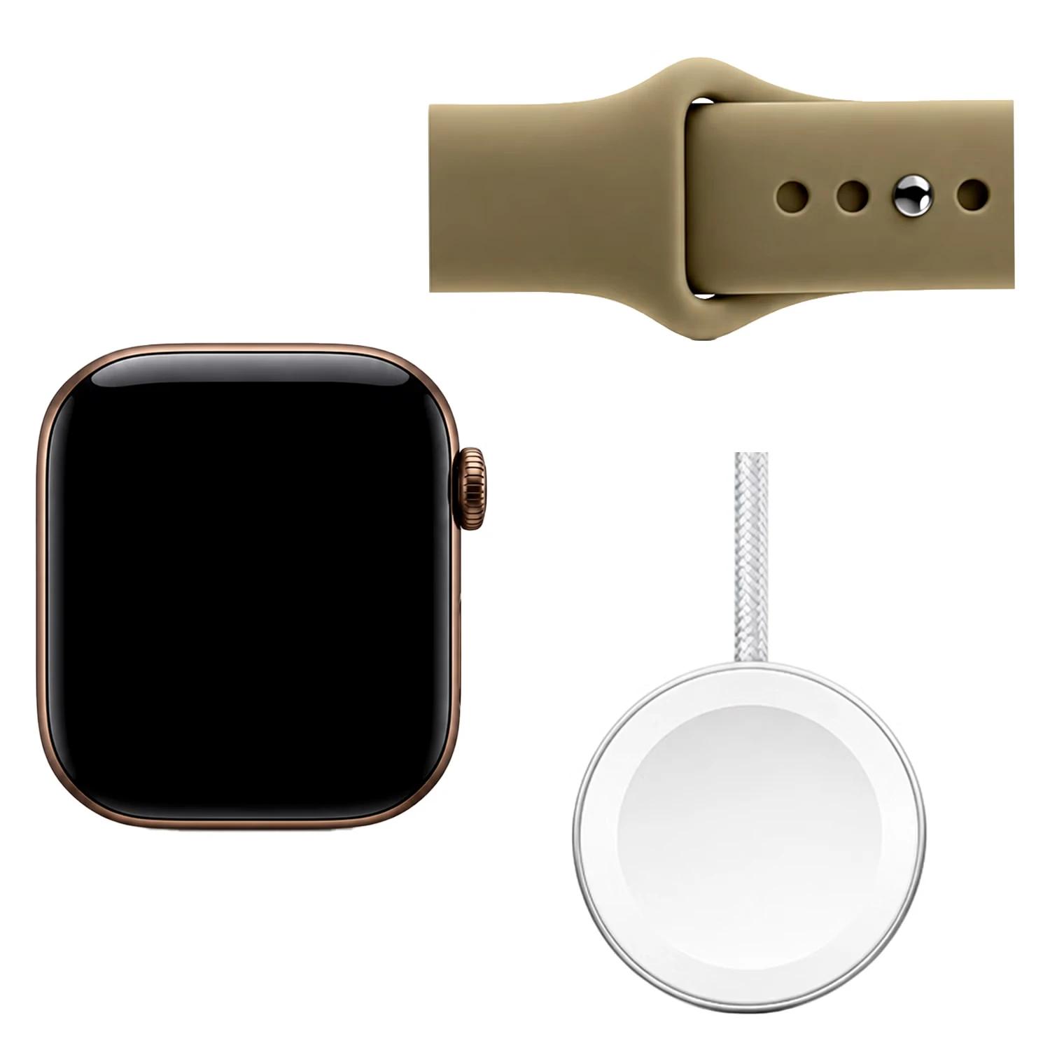 Apple Watch Series 12 MJEF4LS/A Caixa Alumínio 42mm Bronze Escuro - Esportiva Olive S/M - Imagen 3