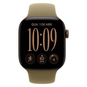 Apple Watch Series 12 MJEU4LS/A Caixa Alumínio 46mm Bronze Escuro - Esportiva Oliva M/L - Imagen 2