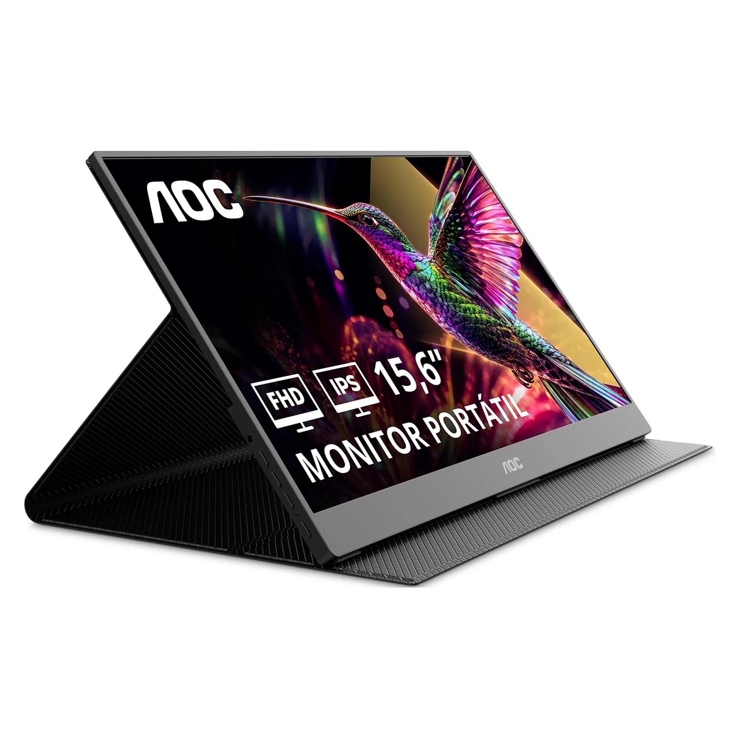 Monitor Portátil AOC 16T20 15.6" Full HD 60Hz USB-C - Preto - Imagen 3