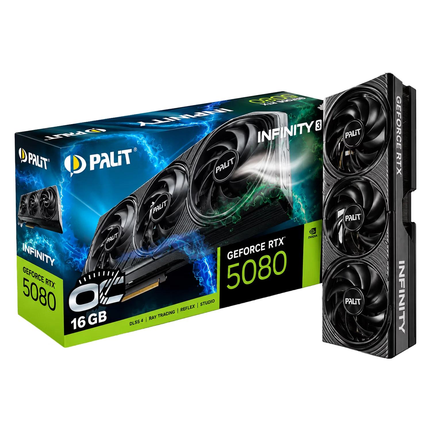 Placa De Video Palit Infinity 3 NVIDIA GeForce RTX-5080 16GB GDDR7 - NE75080019T2-GB2035S
