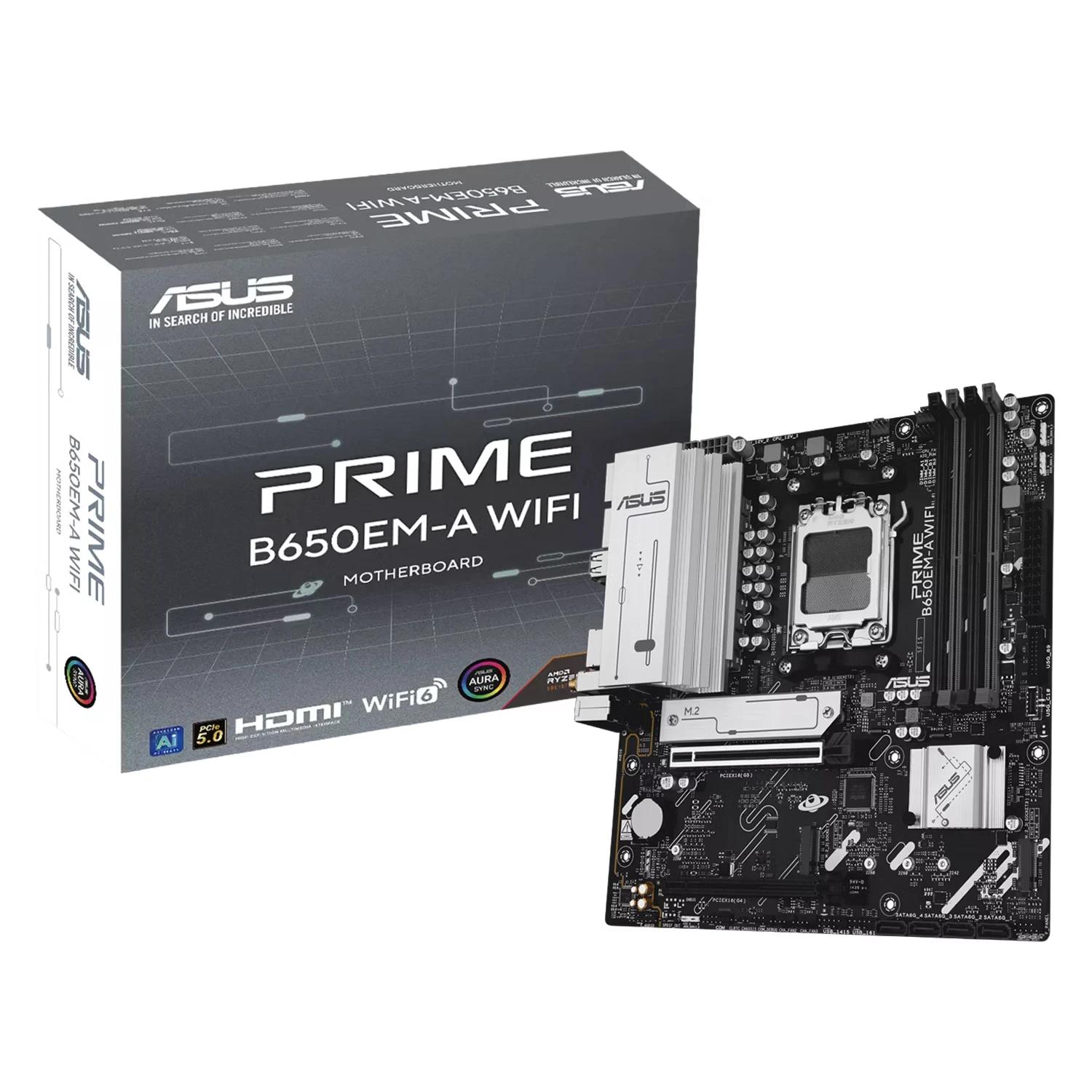 Placa Madre ASUS Prime B650EM-A WiFi DDR5 Socket AM5 Chipset AMD B650 Micro ATX