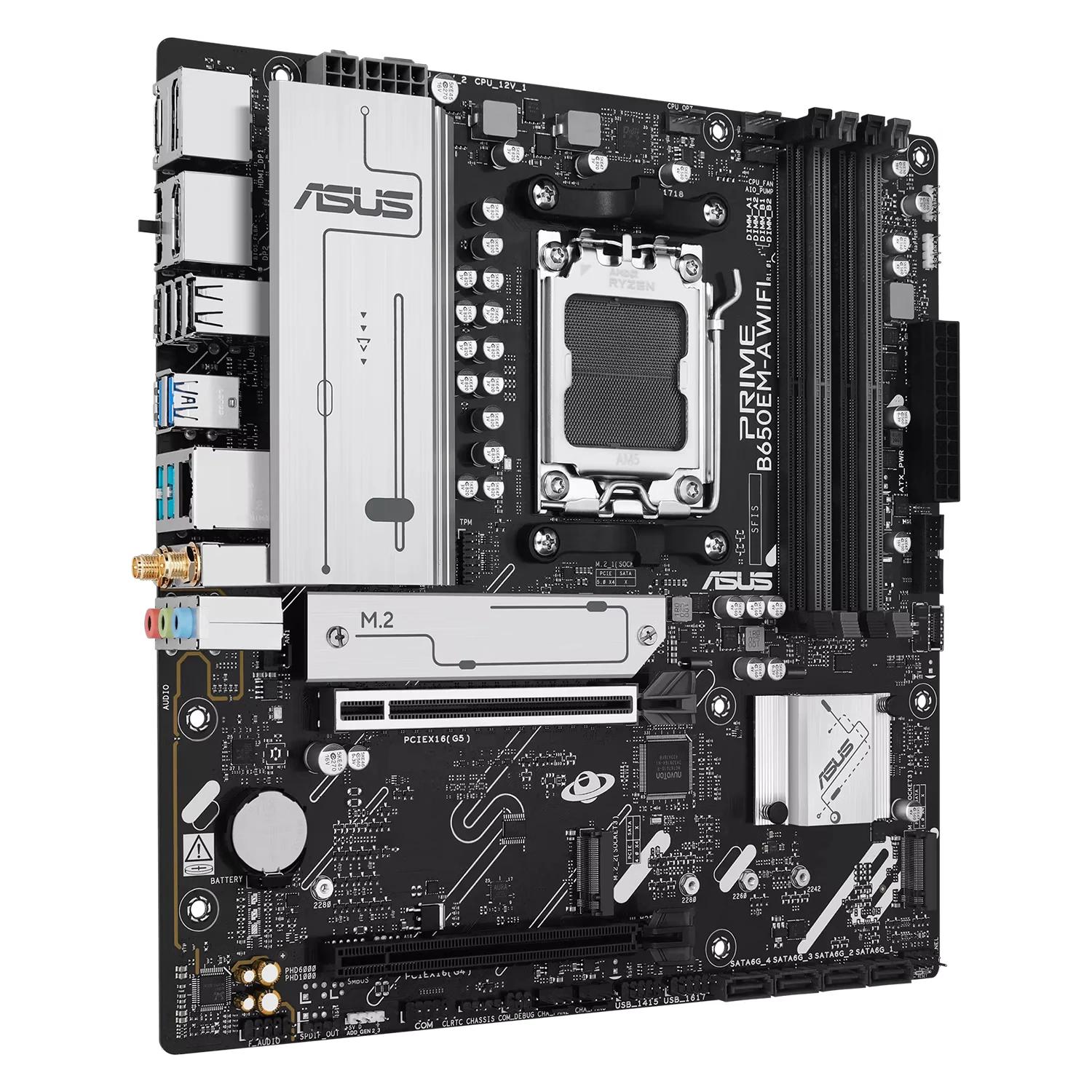 Placa Madre ASUS Prime B650EM-A WiFi DDR5 Socket AM5 Chipset AMD B650 Micro ATX - Imagen 3