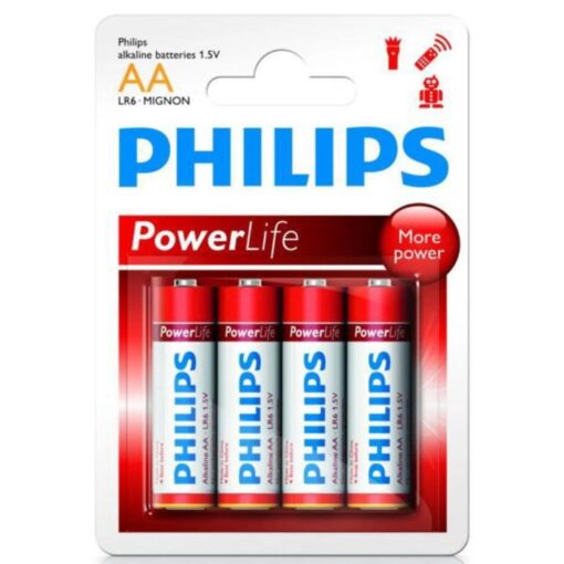 Alternative view of Pilas Alcalinas Aa Power Life De Philips Lr6p4b/97 (4 Unidades)
