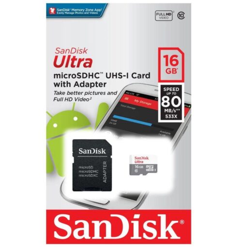 Alternative view of Micro Sdisk Ultra Micro Tarjeta 16 Gb Y 80 Mb: Sdsquns-016g-gi3ma