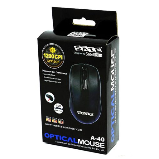 Alternative view of Mouse Óptico Satélite A-40 Usb 1200 Dpi - Negro