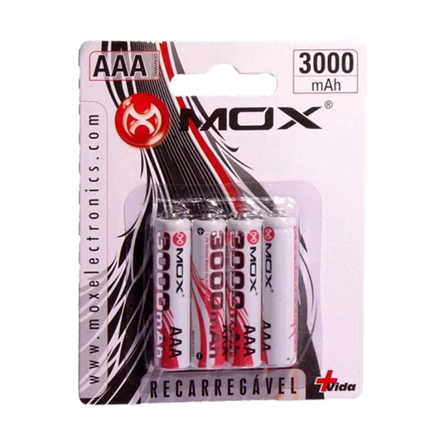 Pilas Recargables Mox Aaa 3000 Mah - 4 Unidades