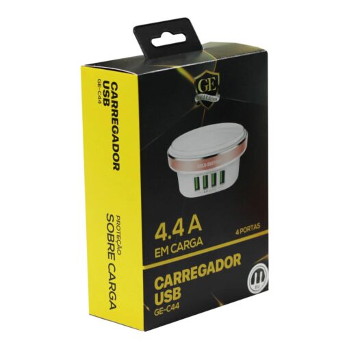 Alternative view of Cargador Gold Edition Ge-c44 4 Puertos Usb / 4,4 A / Led - Blanco