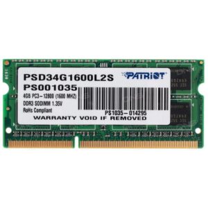 Memoria Ram Patriot Ddr3 De 4 Gb Y 1600 Mhz Para Notebook - Psd34g1600l81s