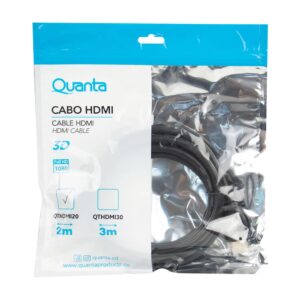 Cable Hdmi 3d Full Hd Quanta Qthdmi20 De 2 Metros, Color Negro - Imagen 2